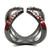 Women's Light Black IP Stainless Steel Cuff Ring with Multicolor Crystals, Size 8 - IMAGE 4