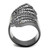 Women's Light Black Ion Plated Ring with Radiant and Round Cubic Zirconia Stones, Size 5 - IMAGE 3