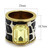 Women's Gold Ion Plated Stainless Steel Ring with Citrine Yellow Crystal, Size 6 - IMAGE 2