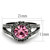 Stainless Steel Women's Engagement Ring with Light Rose Crystal - Size 9 (Pack of 2) - IMAGE 2