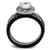 2-Piece Two Tone IP Black Stainless Steel Ring Set with CZ Stones, Size 5 - IMAGE 3