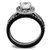 2-Piece Two Tone IP Black Stainless Steel Ring Set with CZ Stones, Size 7 - IMAGE 3