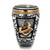 Men's Two Tone IP Rose Gold Stainless Steel Ring with Black Jet Epoxy - Size 11 - IMAGE 4