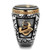 Men's Two Tone IP Rose Gold Stainless Steel Ring with Black Jet Epoxy - Size 12 - IMAGE 4