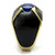 Men's Gold IP Stainless Steel Ring with London Blue Cubic Zirconia - Size 12 - IMAGE 4