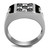 Men's Stainless Steel Ring with Square Black Jet Cubic Zirconia, Size 14 - IMAGE 3