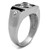 Men's Stainless Steel Ring with Square Black Jet Cubic Zirconia, Size 14 - IMAGE 4