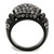 Women's Light Black IP Stainless Steel Ring with Hematite Crystals - Size 8 - IMAGE 3