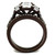 2-Piece Women's Dark Brown IP Stainless Steel Wedding Ring Set with Cubic Zirconia, Size 10 - IMAGE 3