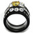 Women's Stainless Steel Wedding Ring Set with Yellow Topaz CZ and Clear Stones, Size 5 - IMAGE 3