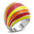 Stainless Steel Tapered Women's Ring with Multi Color Epoxy - Size 6 (Pack of 2) - IMAGE 1