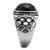 Men's Stainless Steel Ring with Black Jet Synthetic Onyx and Clear Stones- Size 8 - IMAGE 4