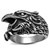 Men's Stainless Steel Eagle Face Design Ring with Black Jet Epoxy - Size 12 (Pack of 2) - IMAGE 1