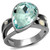 Women's Stainless Steel Engagement Ring with Sea Blue Crystal and Clear Stones - Size 10 (Pack of 2) - IMAGE 1