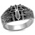 Men's Stainless Steel Cross Design Ring with Black Jet Epoxy - Size 10 (Pack of 2) - IMAGE 1