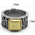 Men's Two Tone Gold Ion Plated Stainless Steel Ring with Black Jet Epoxy - Size 12 (Pack of 2) - IMAGE 2