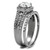 2-Piece Stainless Steel Women's Wedding Halo Ring Set with Round Cubic Zirconia, Size 10 - IMAGE 4