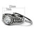 2-Piece Stainless Steel Women's Wedding Halo Ring Set with Round Cubic Zirconia, Size 8 - IMAGE 2