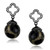 Women's IP Black Stainless Steel Earrings with Multicolor Synthetic Onyx Stones - IMAGE 1