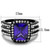 Women's Black IP Stainless Steel Engagement Ring with Tanzanite Cubic Zirconia - Size 10 - IMAGE 2