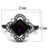 Women's Stainless Steel Engagement Ring with Fuchsia Crystal and Clear Stones - Size 6 (Pack of 2) - IMAGE 2