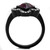 Women's Stainless Steel Engagement Ring with Fuchsia Crystal and Clear Stones - Size 6 (Pack of 2) - IMAGE 3