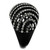 Women's Stainless Steel Dome Shaped Pave Ring with Black Diamond Crystals - Size 5 - IMAGE 4