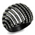 Women's Black IP Stainless Steel Ring with Black Diamond Crystals - Size 9 - IMAGE 1