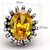 Women's Stainless Steel Engagement Ring with Clear and Yellow Topaz CZ - Size 6 - IMAGE 2
