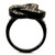 Women's Black IP Stainless Steel Ring with Light Smoked Crystals - Size 7 - IMAGE 3