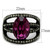 Women's Stainless Steel Engagement Ring with Amethyst and Clear Crystals - Size 10 - IMAGE 2