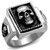 Men's High Polished Stainless Steel Skull Shaped Ring with Black Jet Epoxy - Size 12 (Pack of 2) - IMAGE 1