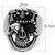 High Polished Stainless Steel Skull Shaped Men's Ring with Black Jet Epoxy - Size 13 (Pack of 2) - IMAGE 2