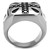 Men's High Polished Stainless Steel Cross Shaped Ring with Black Jet Epoxy - Size 12 (Pack of 2) - IMAGE 3