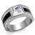 Men's Stainless Steel Ring with Clear Top Grade Crystals - Size 11 - IMAGE 1