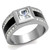 Men's Stainless Steel Ring with Clear Top Grade Crystals - Size 12 - IMAGE 1