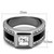 Men's Stainless Steel Ring with Clear Top Grade Crystals - Size 12 - IMAGE 2