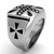 Men's High Polished Stainless Steel Cross Shaped Ring with Black Jet Epoxy - Size 8 (Pack of 2) - IMAGE 4