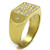 Men's Gold IP Stainless Steel Ring with Round Clear Top Grade Crystals - Size 10 - IMAGE 4