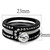 2-Piece Two-Tone Black IP Stainless Steel Wedding Ring Set with Clear CZ Stones, Size 5 - IMAGE 2