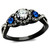 Women's Two Tone Black Ion Plated Stainless Steel Engagement Ring with CZ Stone - Size 7 - IMAGE 1