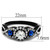 Women's Two Tone Black Ion Plated Stainless Steel Engagement Ring with CZ Stone - Size 7 - IMAGE 2