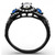 Women's Two Tone Black Ion Plated Stainless Steel Engagement Ring with CZ Stone - Size 7 - IMAGE 3