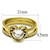 2-Piece Women's Stainless Steel Heart Design Wedding Ring Set with CZ Stones, Size 10 - IMAGE 2