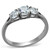 Women's Stainless Steel Round Three-Stone Cubic Zirconia Engagement Ring - Size 6 (Pack of 2) - IMAGE 1