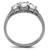 Women's Stainless Steel Round Three-Stone Cubic Zirconia Engagement Ring - Size 9 (Pack of 2) - IMAGE 3