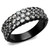 Women's IP Black Stainless Steel Ring with AAA Grade CZ Stones - Size 10 - IMAGE 1