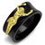 Men's Gold and Black Ion Plated Stainless Steel Ring - Size 8 (Pack of 2) - IMAGE 1