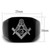 Men's IP Black Masonic Style Stainless Steel Ring - Size 10 - IMAGE 2