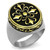 Men's Two-Tone Gold IP Stainless Steel Celtic Design Ring with Epoxy Black Jet - Size 12 (Pack of 2) - IMAGE 1